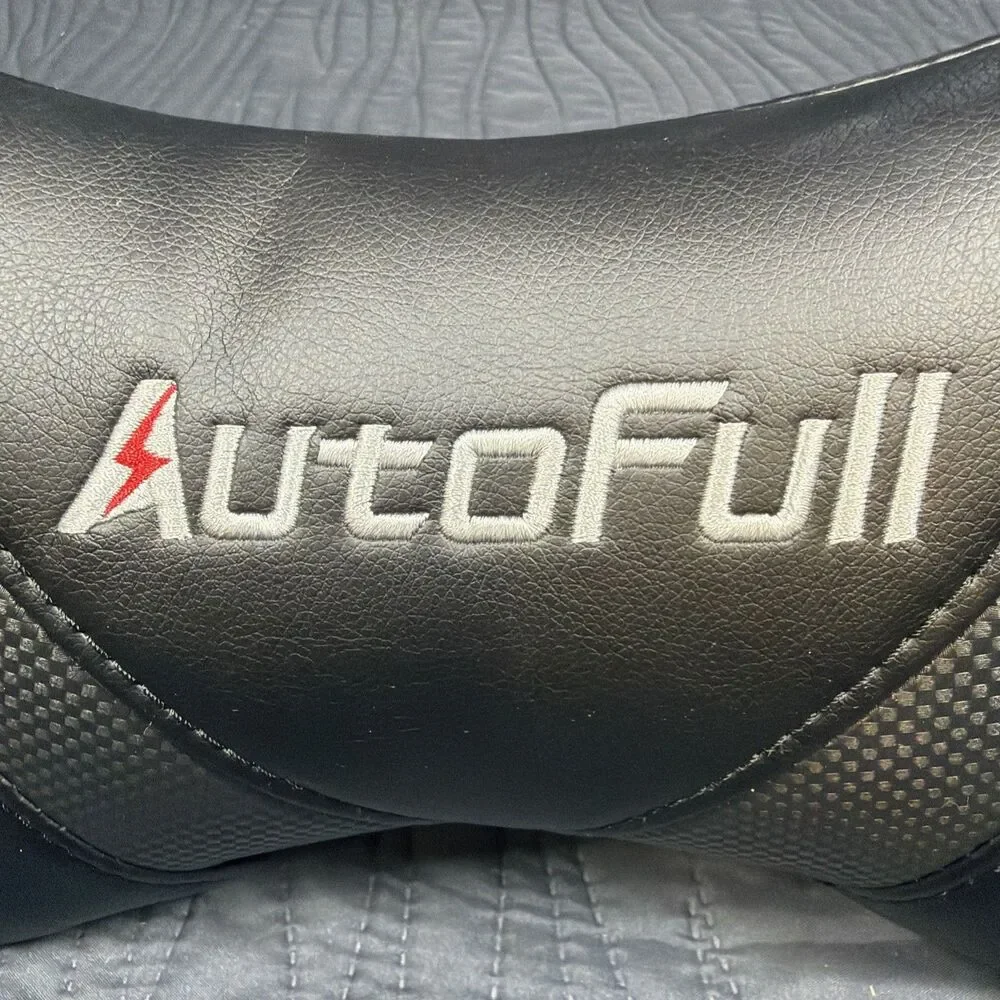 AutoFull Gaming Chair Headrest Neck Pillow Black Replacement Cushion Strap